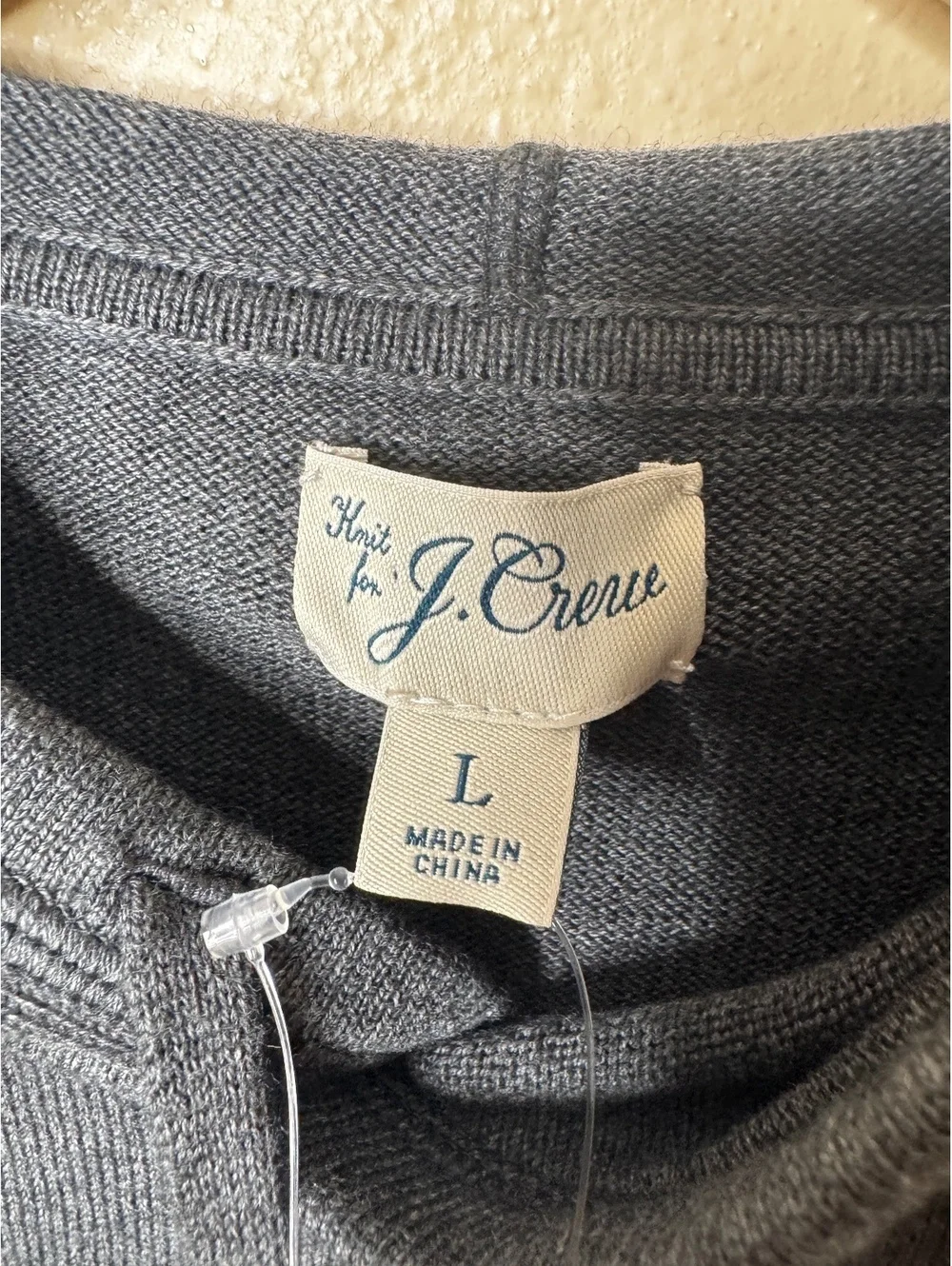 J.Crew Hoodies Men’s Large Gray Cotton Cashmere Knit Pullover NWT